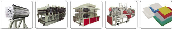 PVC skinning and foaming sheet material production line